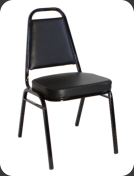 Black Vinyl Padded Banquet Chair
